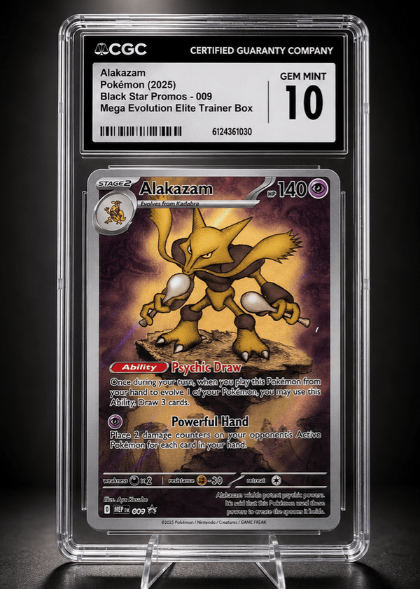 CGC 10 ALAKAZAM 009 MEGA EVOLUTION ELITE TRAINER BOX POKEMON GEM MINT - SEIM COLLECTS