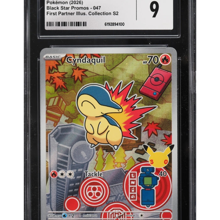 Cyndaquil #047 Full Art — First Partner Illustration Collection Promo — CGC 9 Mint