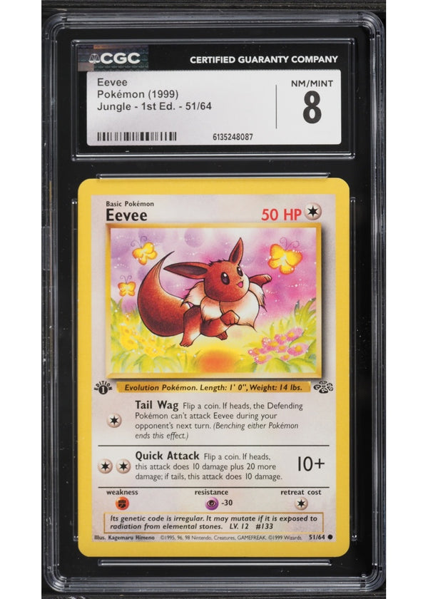 1999 Eevee #51/64 1st Edition — Jungle — CGC 8 NM-Mint
