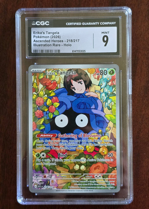 Erika's Tangela 218/217 Illustration Rare Holo — Ascended Heroes (2026) — CGC 9 Mint - SEIM COLLECTS