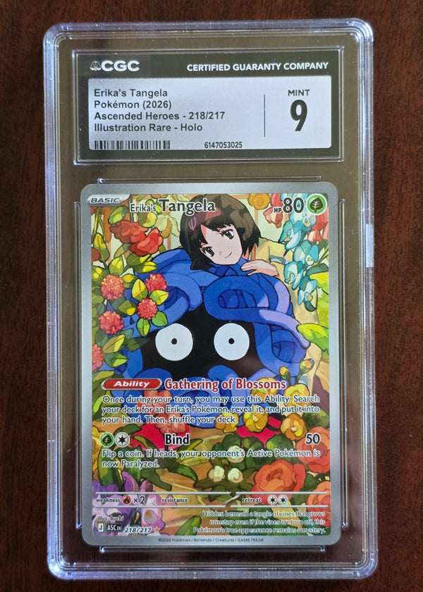 Erika's Tangela 218/217 Illustration Rare Holo — Ascended Heroes (2026) — CGC 9 Mint - SEIM COLLECTS