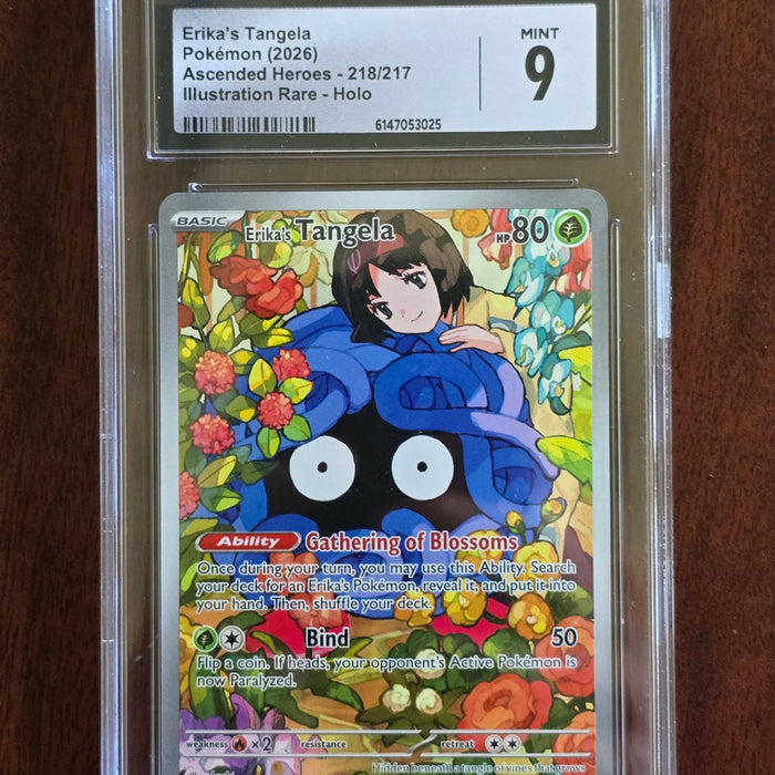 Erika's Tangela 218/217 Illustration Rare Holo — Ascended Heroes (2026) — CGC 9 Mint - SEIM COLLECTS