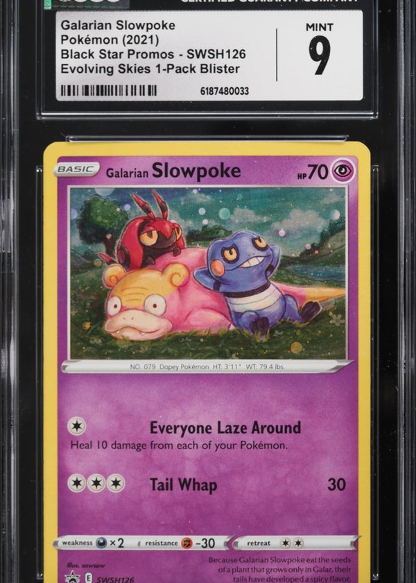 Galarian Slowpoke #SWSH126 Holo — Sword & Shield Black Star Promo — CGC 9 Mint