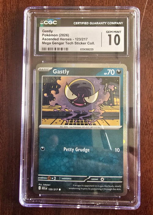 Gastly 123/217 Cosmos Holo Promo Ascended Heroes Pokémon Card CGC 10 - SEIM COLLECTS
