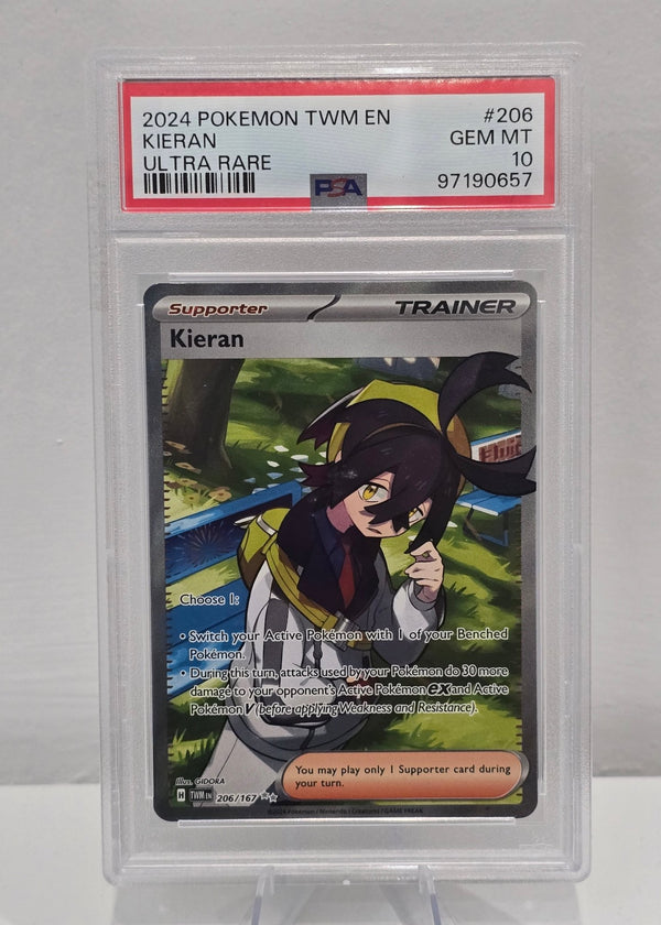 Kieran 206/167 Ultra Rare — Twilight Masquerade (2024) — PSA 10 Gem Mint - SEIM COLLECTS