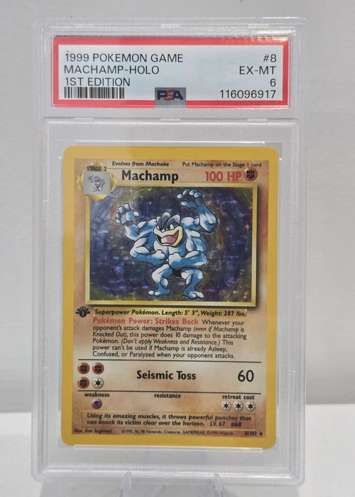 Machamp 1/102 1st Edition Holo — Base Set (1999) — PSA 6 EX | Buy Vintage Pokémon Graded Card - SEIM COLLECTS