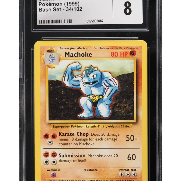 1999 Machoke #34/102 — Base Set — CGC 8 NM-Mint