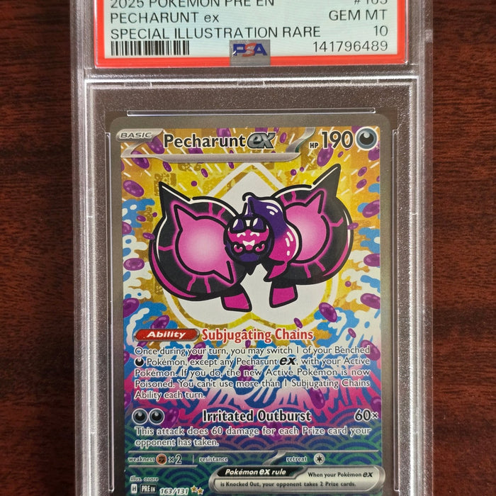 Pecharunt ex 163/193 Special Illustration Rare — Prismatic Evolutions (2025) — PSA 10 Gem Mint - SEIM COLLECTS