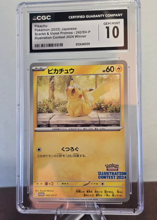 Pikachu 242/SV - P CGC 10 - Pokemon Japanese Illustration Contest Promo - SEIM COLLECTS