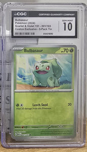 Pikachu Charmander Squirtle Bulbasaur Starter Set — Pokémon 151 Cosmos Reverse Holo — CGC 10 Gem Mint - SEIM COLLECTS