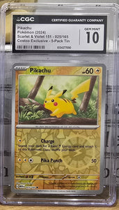 Pikachu Charmander Squirtle Bulbasaur Starter Set — Pokémon 151 Cosmos Reverse Holo — CGC 10 Gem Mint - SEIM COLLECTS