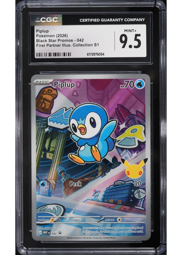 Piplup #042 Full Art — First Partner Illustration Collection Promo — CGC 9.5 Mint+