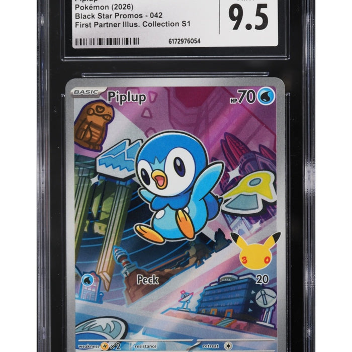 Piplup #042 Full Art — First Partner Illustration Collection Promo — CGC 9.5 Mint+