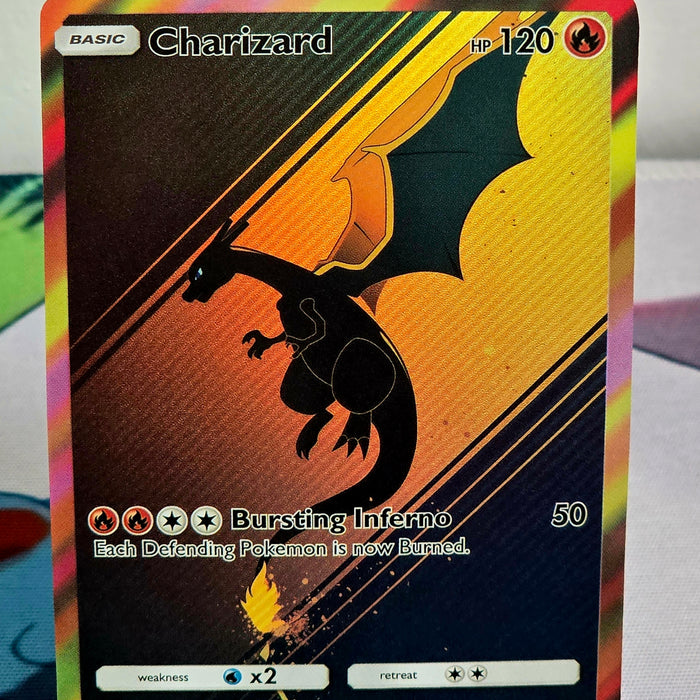 Charizard fan art card — sunset silhouette (non-TCG) - SEIM COLLECTS