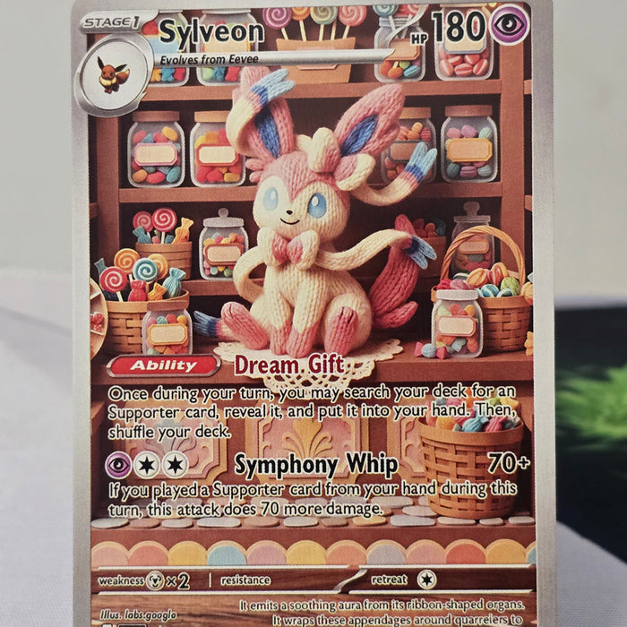 Sylveon fan art card — crochet plush (non-TCG) - SEIM COLLECTS