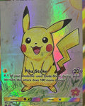 Pikachu fan art card — hand-drawn rainbow holo custom card (non-TCG) - SEIM COLLECTS