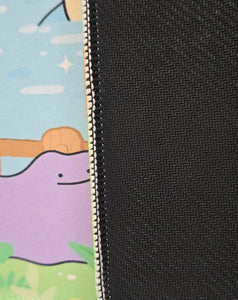Quagsire & Ditto Pond Playmat — Custom Stitched-Edge Play Mat (23.6" × 11.8")