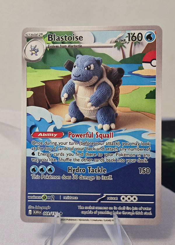 Blastoise fan art card — crochet plush (non-TCG) - SEIM COLLECTS