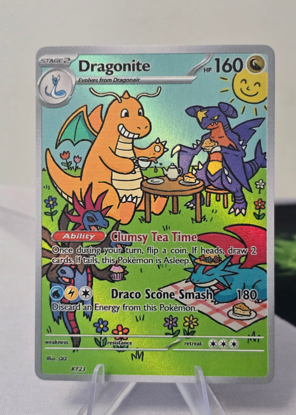 Dragonite fan art card — dragon tea party (non-TCG) - SEIM COLLECTS