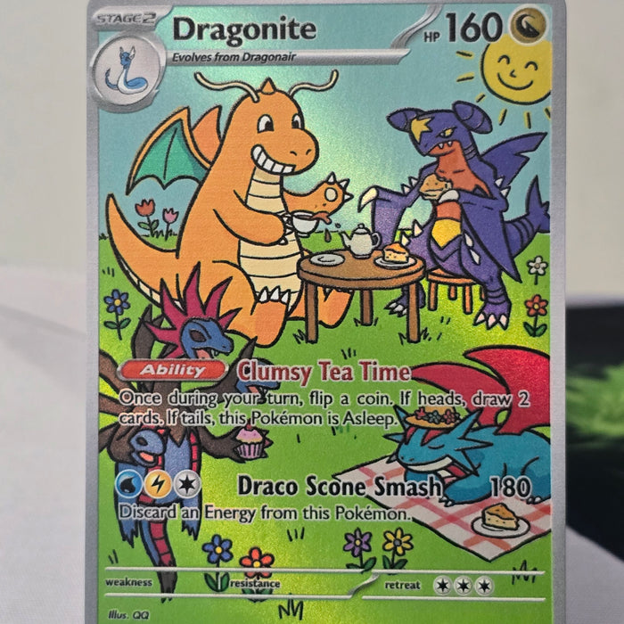 Dragonite fan art card — dragon tea party (non-TCG) - SEIM COLLECTS