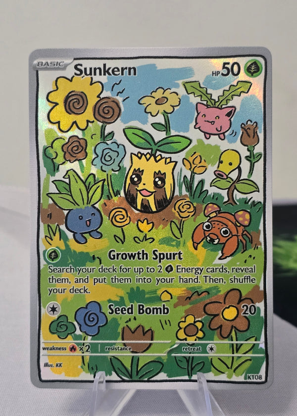 Sunkern fan art card — flower garden (non-TCG) - SEIM COLLECTS