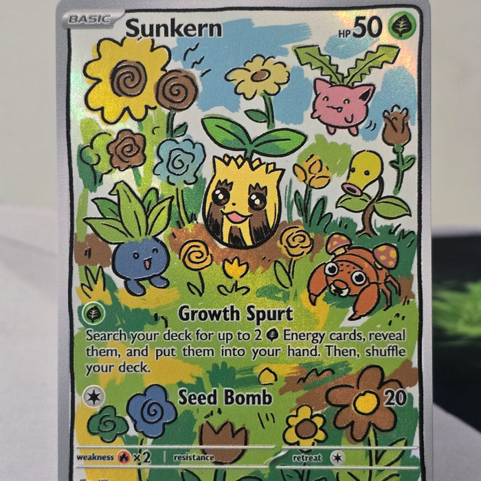 Sunkern fan art card — flower garden (non-TCG) - SEIM COLLECTS