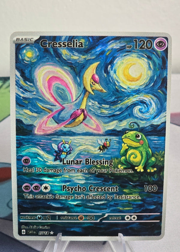 Cresselia Fan Art Card — Starry Night Series (Unofficial, Non-TCG)