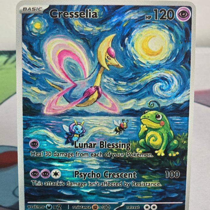 Cresselia Fan Art Card — Starry Night Series (Unofficial, Non-TCG)