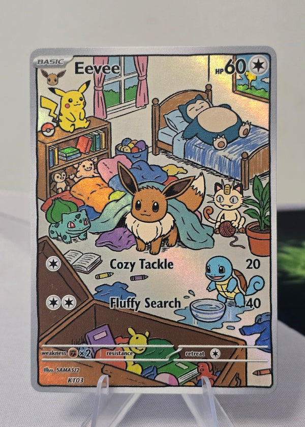 Eevee fan art card — cozy bedroom (non-TCG) - SEIM COLLECTS