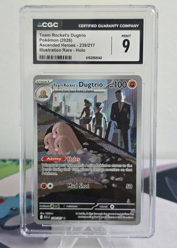 Team Rocket's Dugtrio #239/217 Illustration Rare — Ascended Heroes — CGC 9 Mint