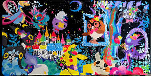 Pikachu night carnival playmat — custom stitched-edge play mat 23.6x11.8 - SEIM COLLECTS