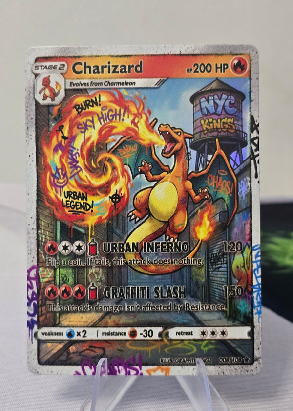 Charizard fan art card — urban inferno graffiti (non-TCG) - SEIM COLLECTS