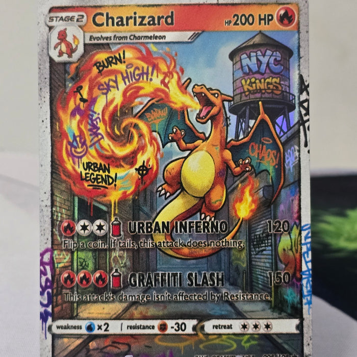 Charizard fan art card — urban inferno graffiti (non-TCG) - SEIM COLLECTS
