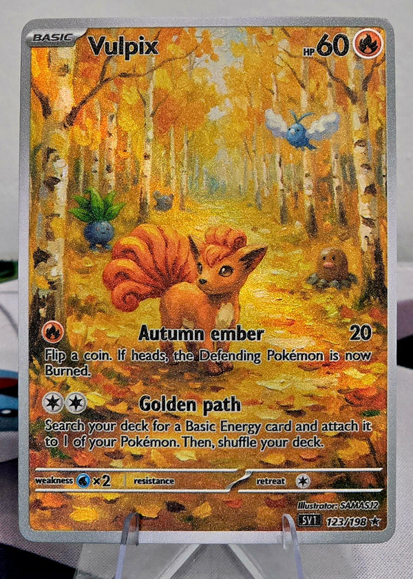 Vulpix Fan Art Card — Autumn Forest Series (Unofficial, Non-TCG)