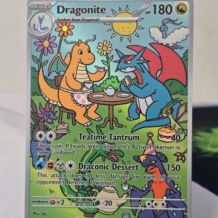 Dragonite fan art card — teatime tantrum (non-TCG) - SEIM COLLECTS