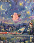 Cleffa fan art card — Starry Night style (non-TCG) - SEIM COLLECTS