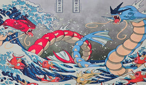 Gyarados Playmat — Great Wave Ukiyo-e Style (Unofficial, Non-TCG)