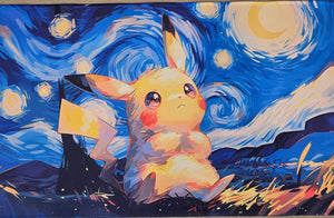 Pikachu Playmat — Anime Starry Night Style (Unofficial, Non-TCG)