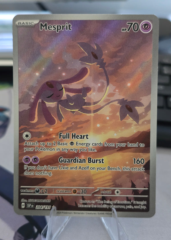 Mesprit #204/191 Surging Sparks Illustration Rare card - SEIM COLLECTS