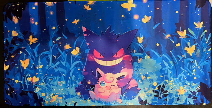 Gengar & Clefairy playmat — custom stitched-edge play mat 23.6x11.8 - SEIM COLLECTS