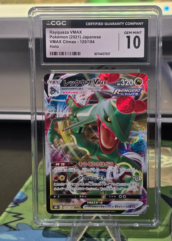 Rayquaza VMAX #120/184 VMAX Climax CGC 10 Gem Mint graded slab - SEIM COLLECTS