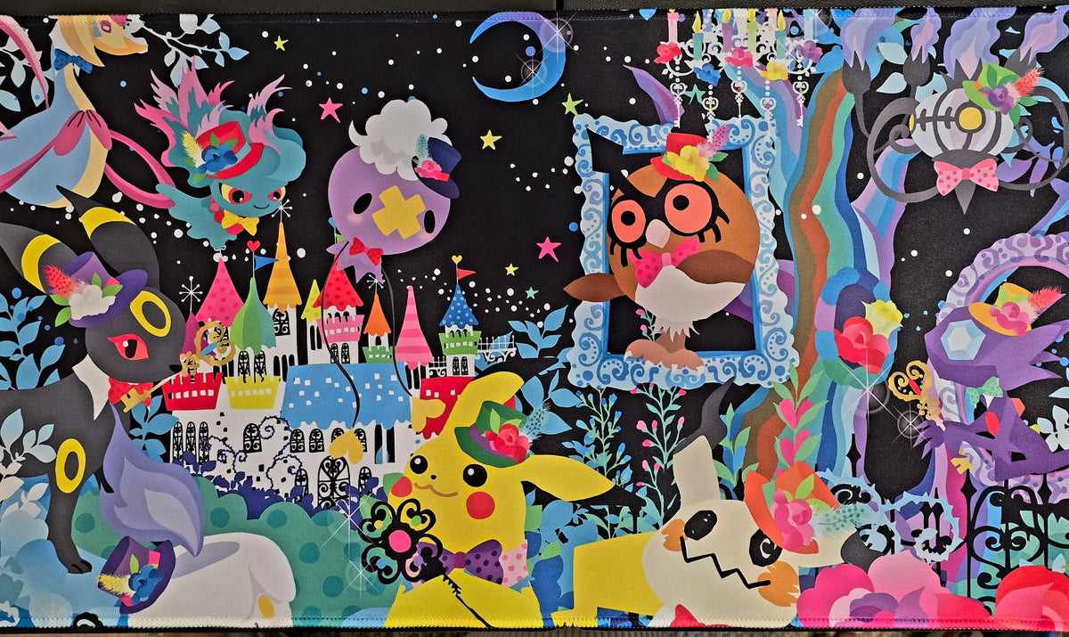 Pikachu night carnival playmat — custom stitched-edge play mat 23.6x11.8 - SEIM COLLECTS