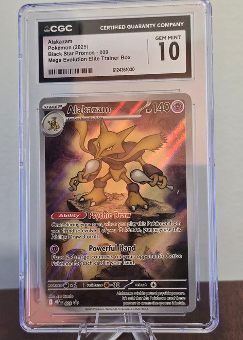 CGC 10 ALAKAZAM 009 MEGA EVOLUTION ELITE TRAINER BOX POKEMON GEM MINT