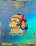 Psyduck fan art card — hand-drawn rainbow holo (non-TCG) - SEIM COLLECTS