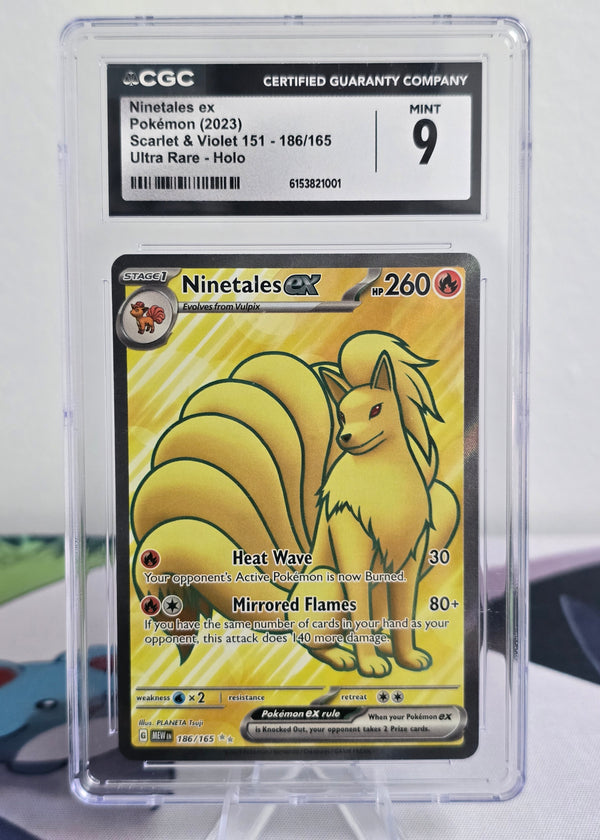 Ninetales ex #186/165 — Pokémon 151 — CGC 9 Mint