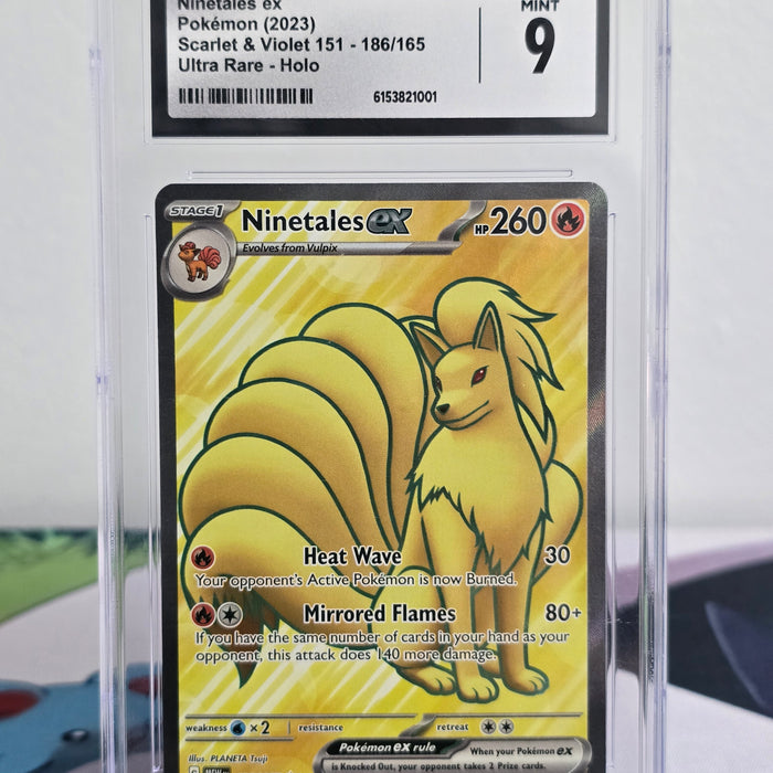 Ninetales ex #186/165 — Pokémon 151 — CGC 9 Mint