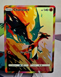 Charizard fan art card — prism flame silhouette (non-TCG) - SEIM COLLECTS