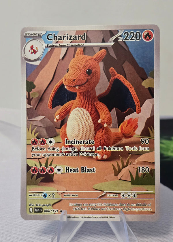 Charizard fan art card — crochet plush (non-TCG) - SEIM COLLECTS