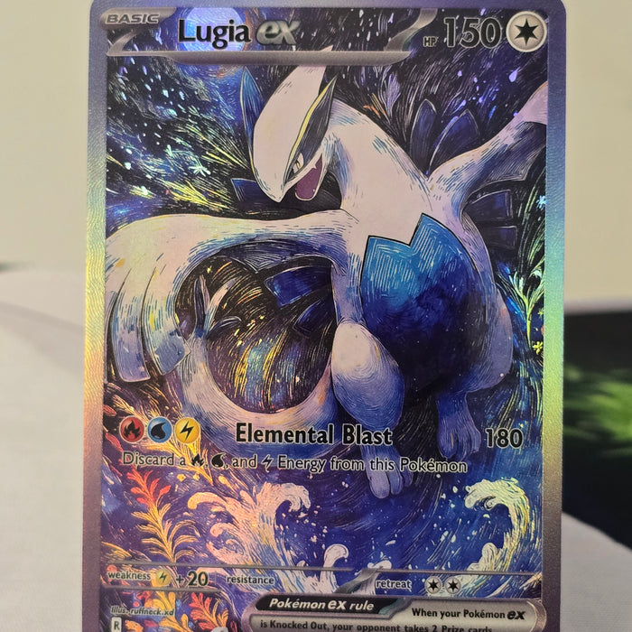 Lugia ex fan art card — painterly wave (non-TCG) - SEIM COLLECTS