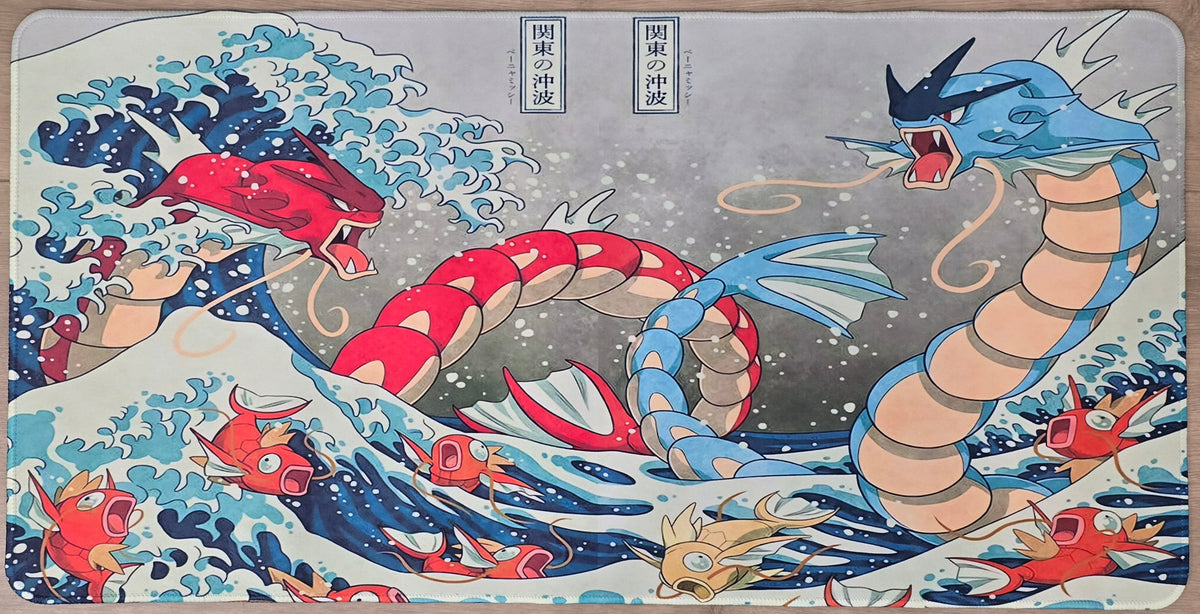 Gyarados Playmat — Great Wave Ukiyo-e Style (Unofficial, Non-TCG)